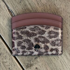 Kate Spade Metallic Animal Print Card Holder